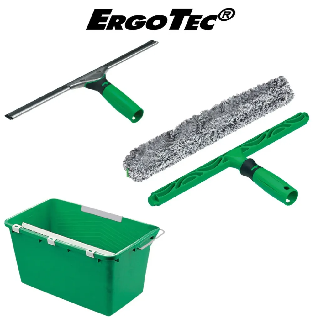 Unger - ErgoTec Kit de nettoyage de vitres 3en1