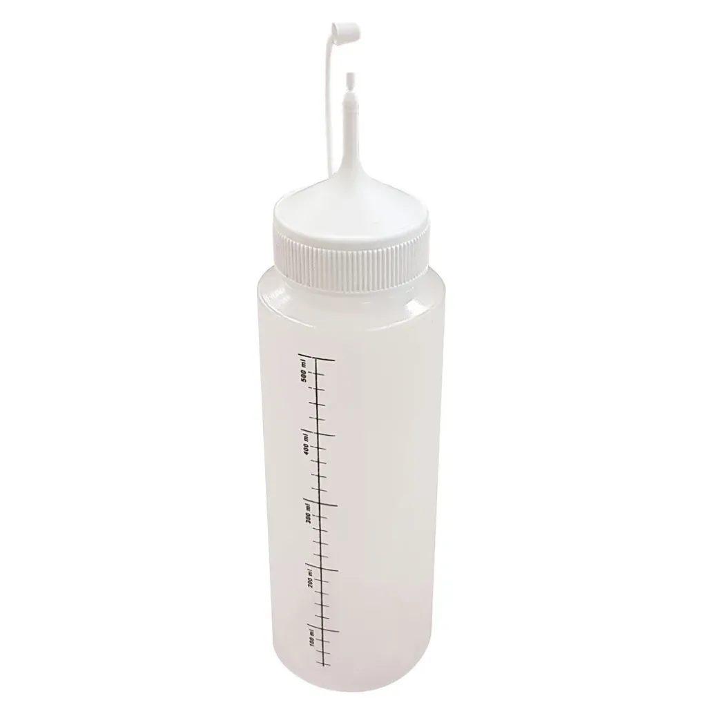 [190.000V] Bouteille de dosage blanche droite avec graduation 500ml